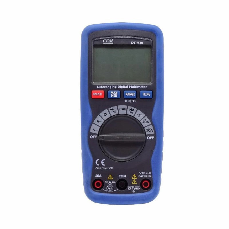 CEM DT-930 Digital Multimeter Compact Full Protection AC DC Resistance Capacitance Frequency Detection Safety Design 6000 Bit CEM DT-930 Digital Multimeter Compact Full Protection AC DC Resistance Capacitance Frequency Detection Safety Design 6000 Bit
